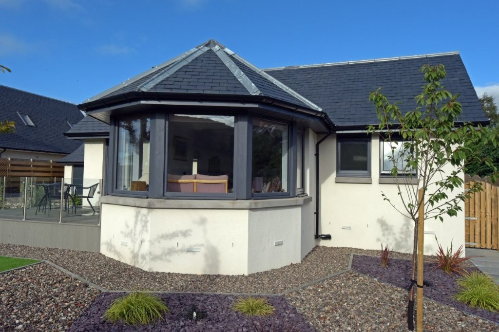 New slate and tile roof on a house
